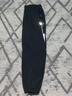 Baleaf Gray Track Joggers with White Reflective Trim